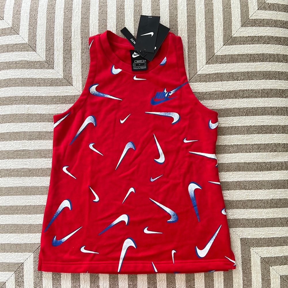 NWT Nike Girl’s Sportswear French Terry Printed Tank Top